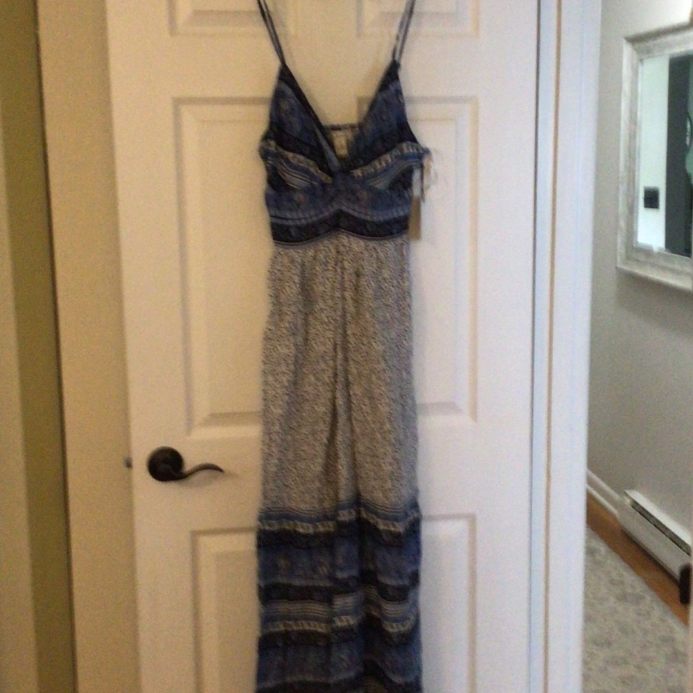 Japna Blue Patterned Maxi Dress